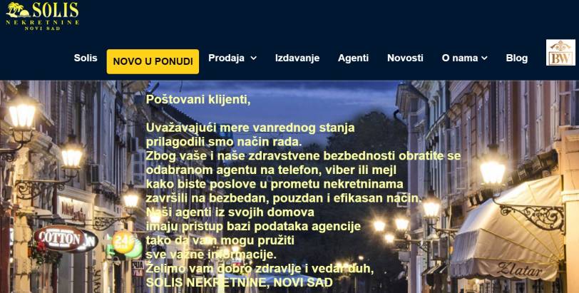 RAD U USLOVIMA VANREDNOG STANJA 16.MART 2020. - 6.MAJ 2020.